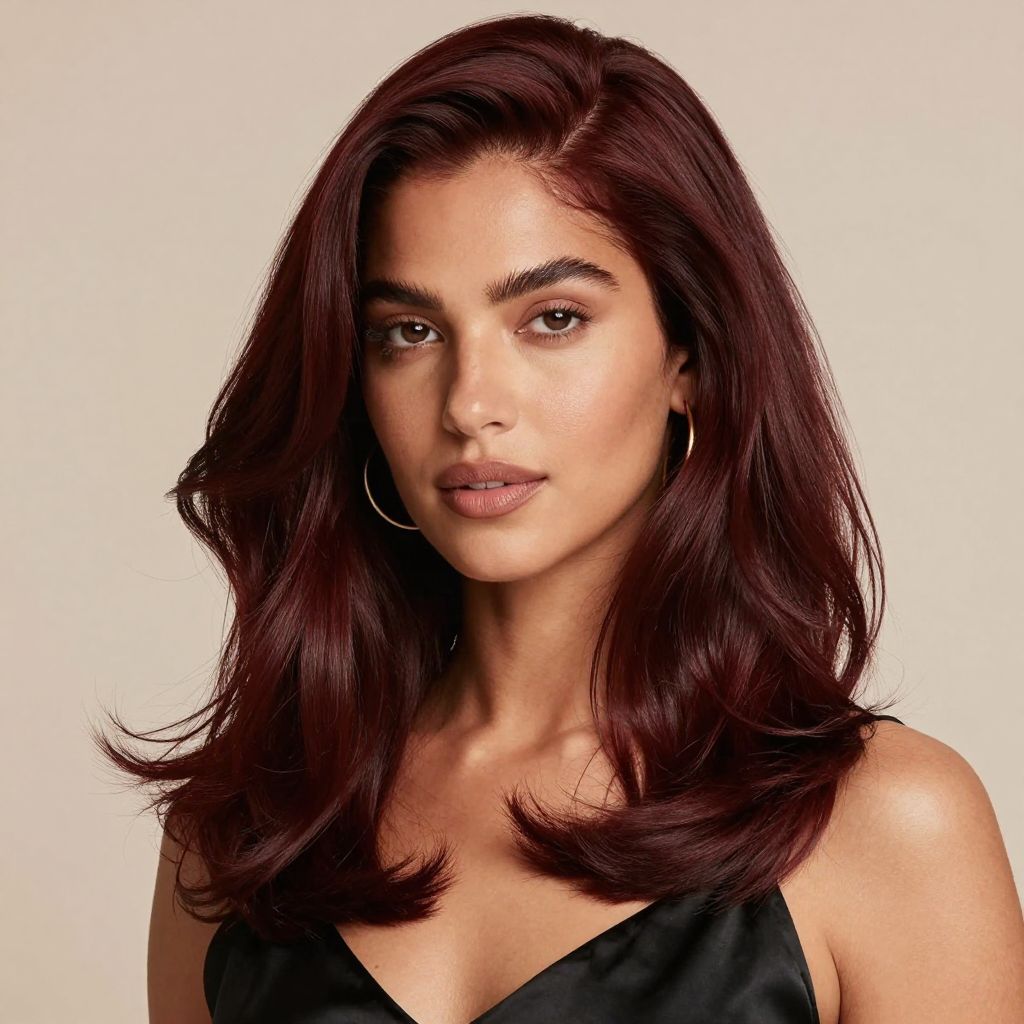 Deep Burgundy Side Sweep