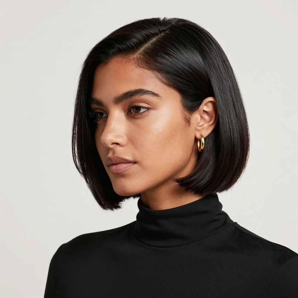 Blunt Bob With Curved Ends