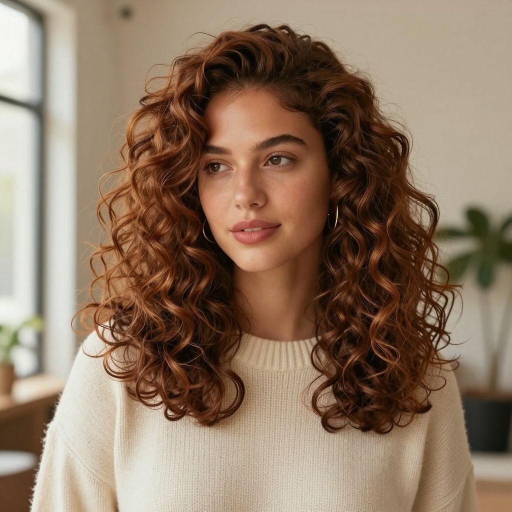 Tousled Curly Shoulder Flippy Style