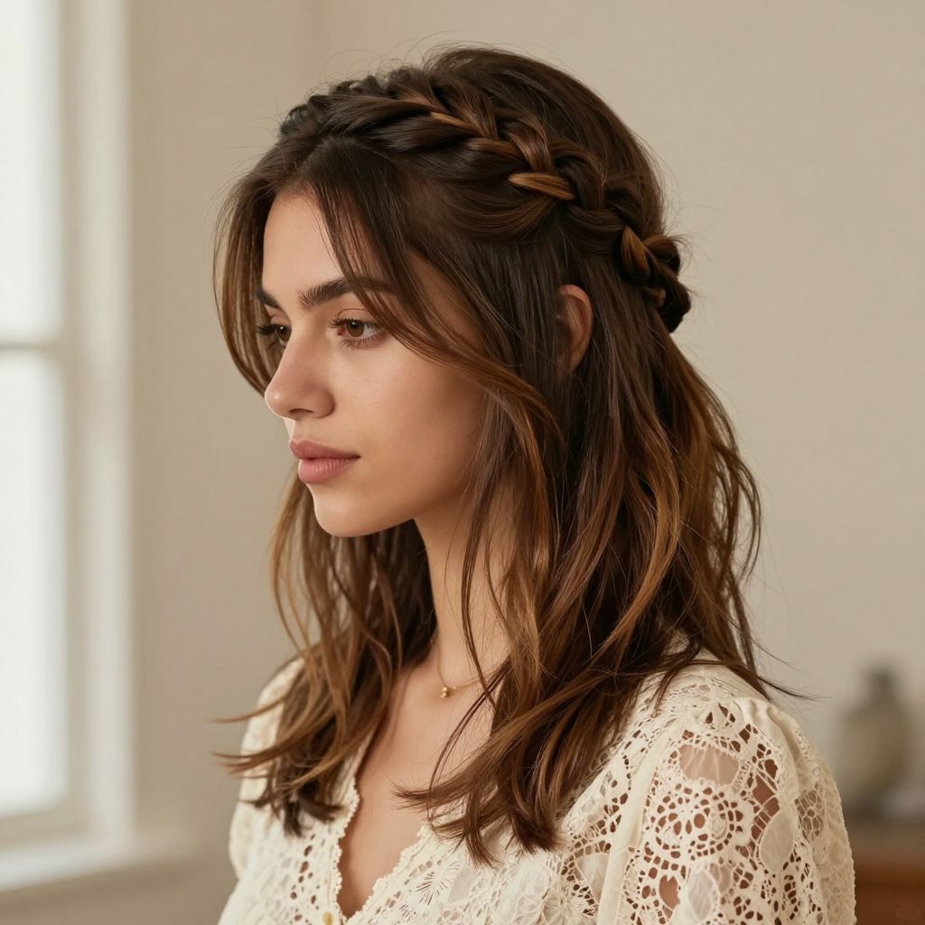 Half-Up Braided Crown
