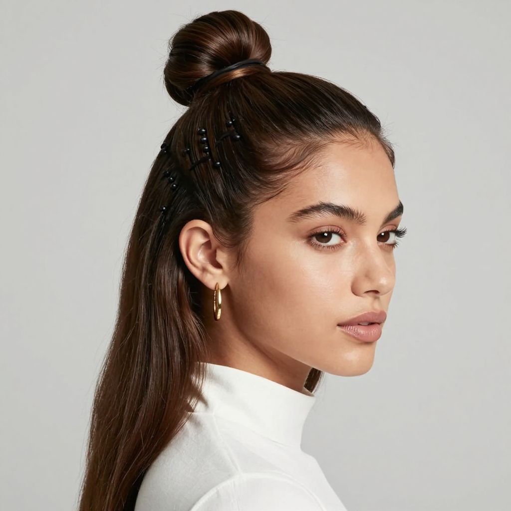 Rubber Band Sectioned Top Knot