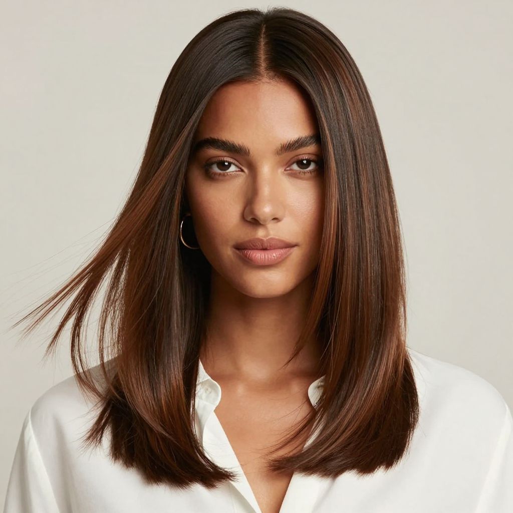 Sleek Middle Part Sew In