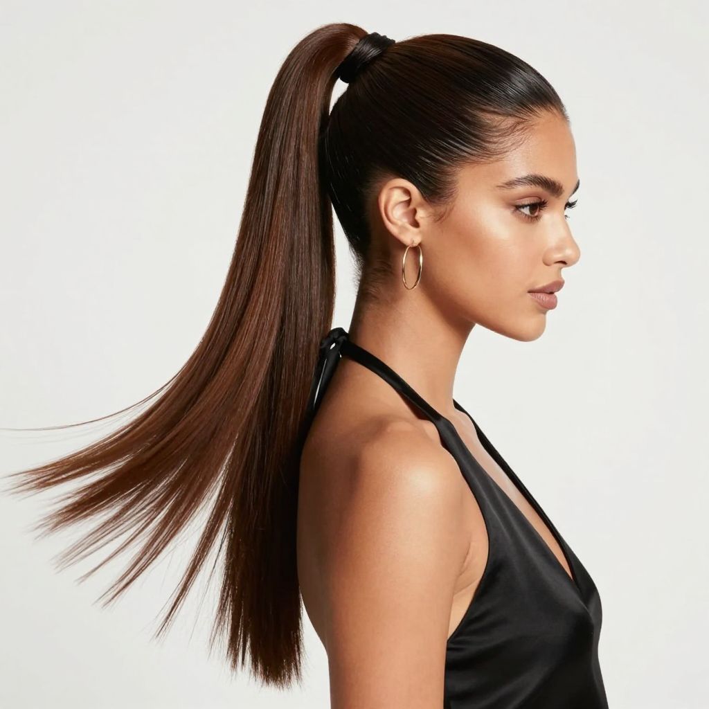 Sleek High Ponytail Sew In