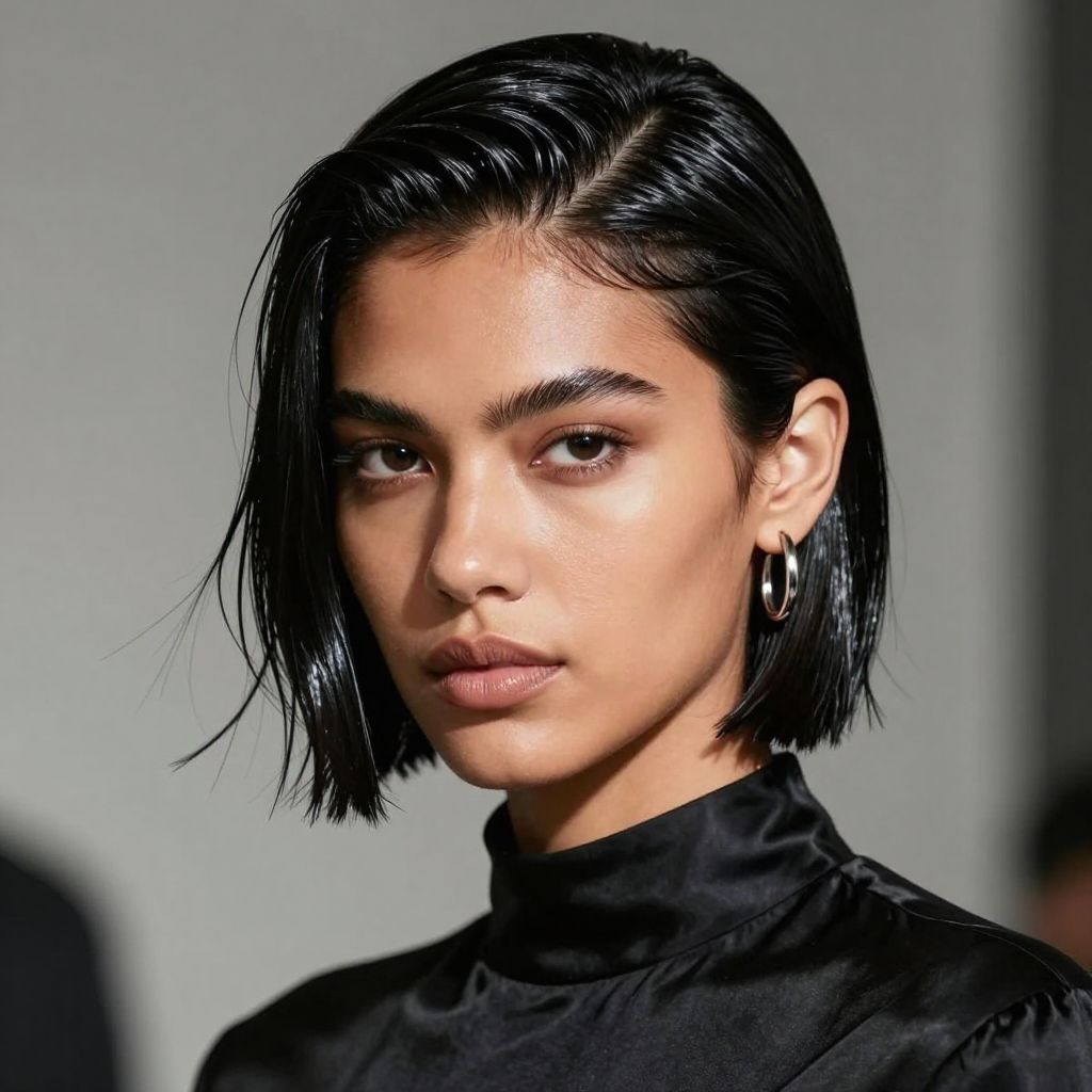 Slicked Back Short Hair