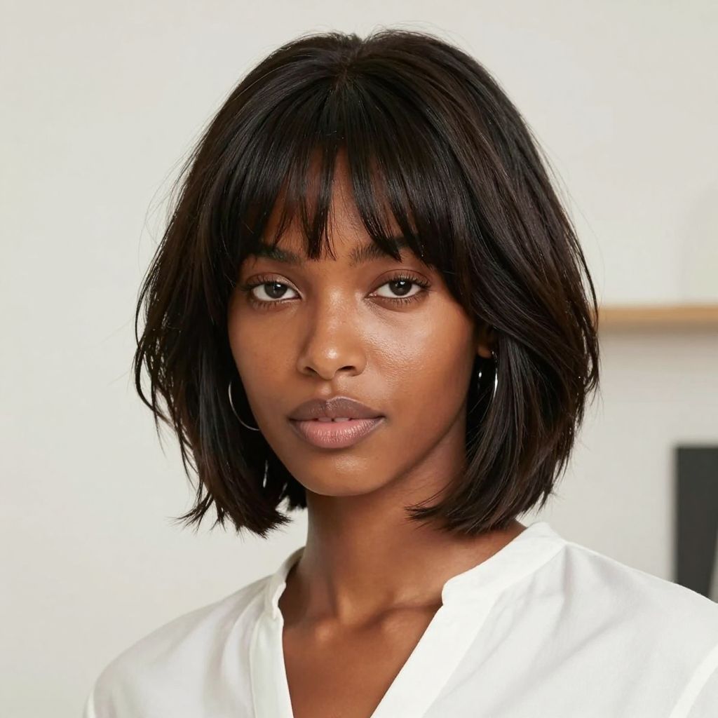 Short Layered Cut With Fringe