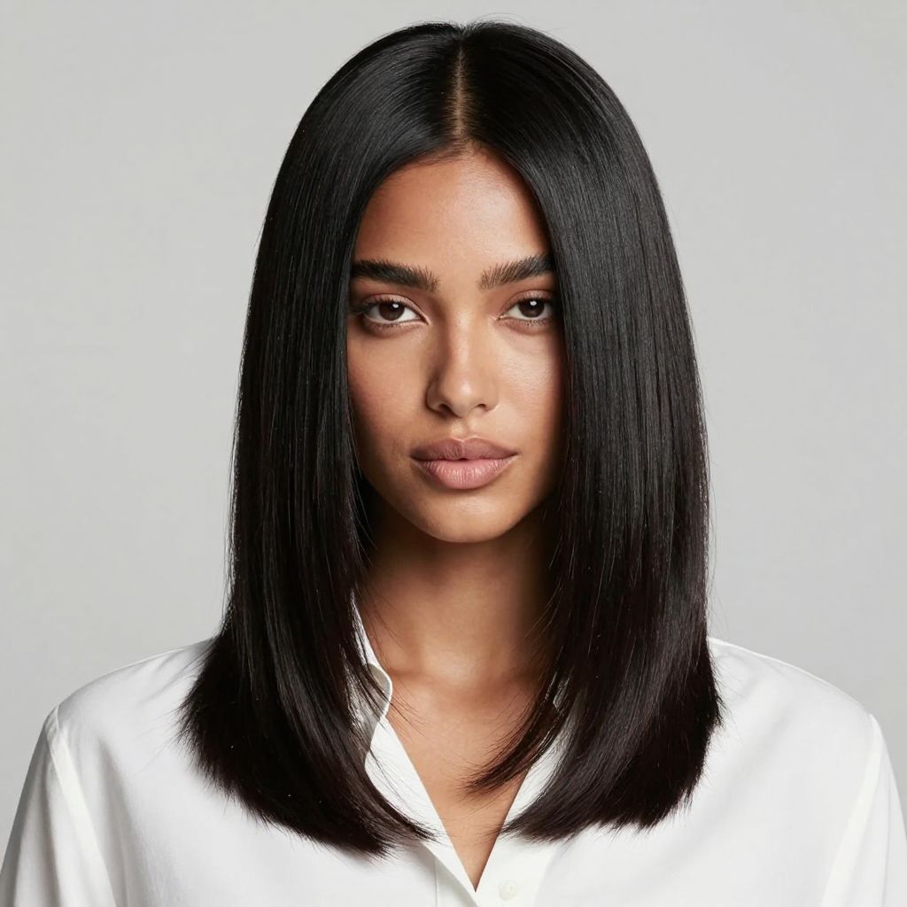 Sleek Middle Part Elegance