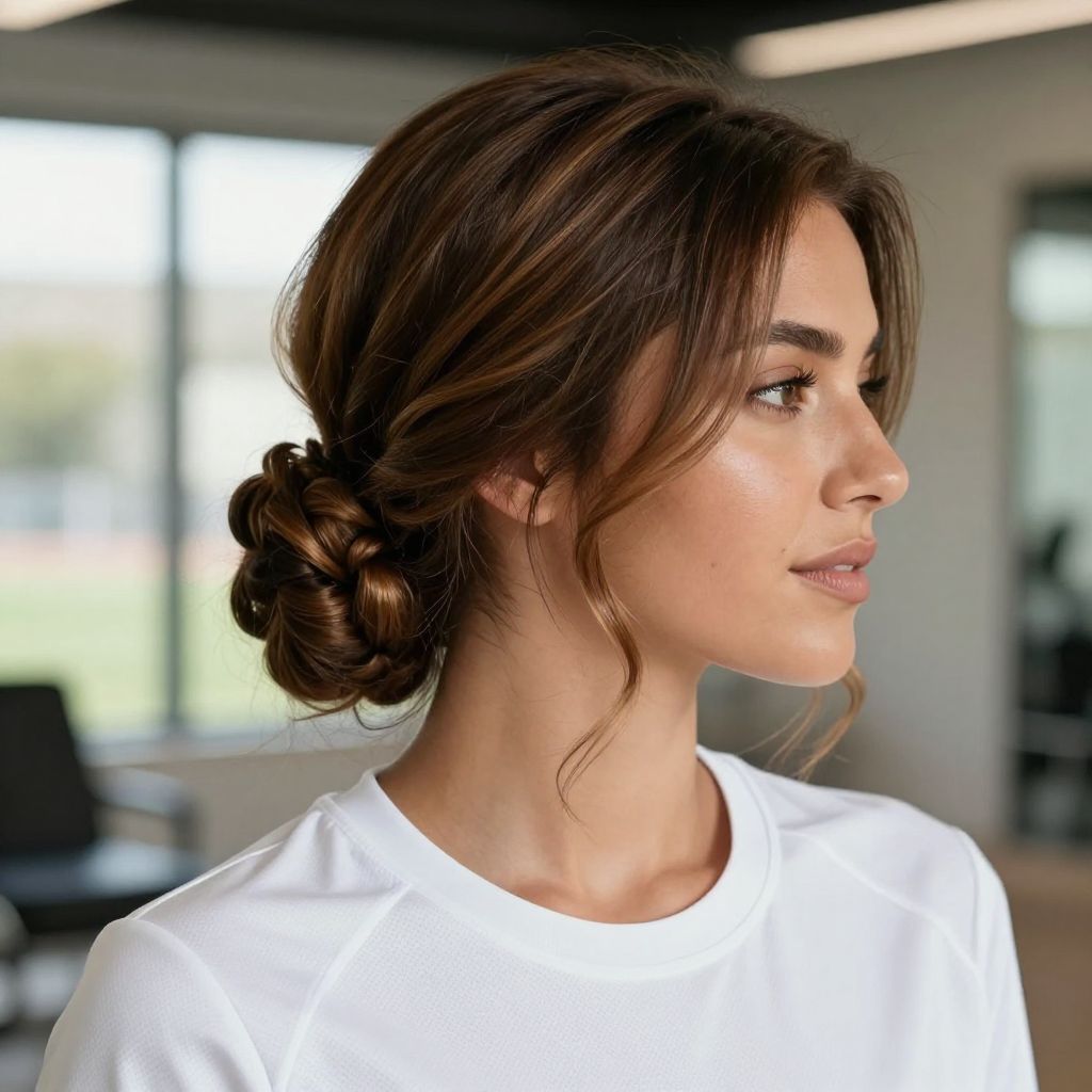 Low Twisted Bun with Baby Hairs