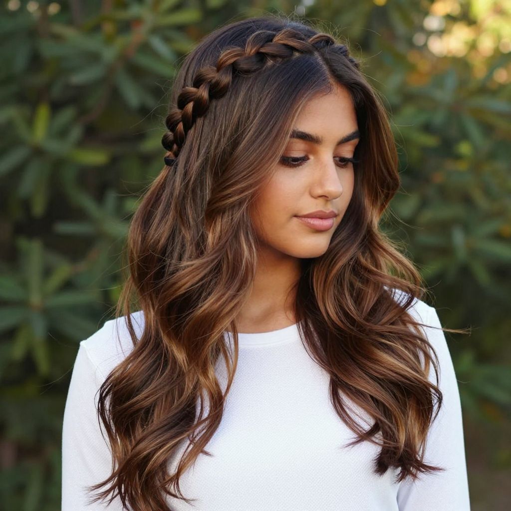 Braided Crown with Loose Ends