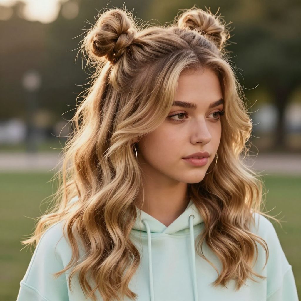 Half-Up Space Buns