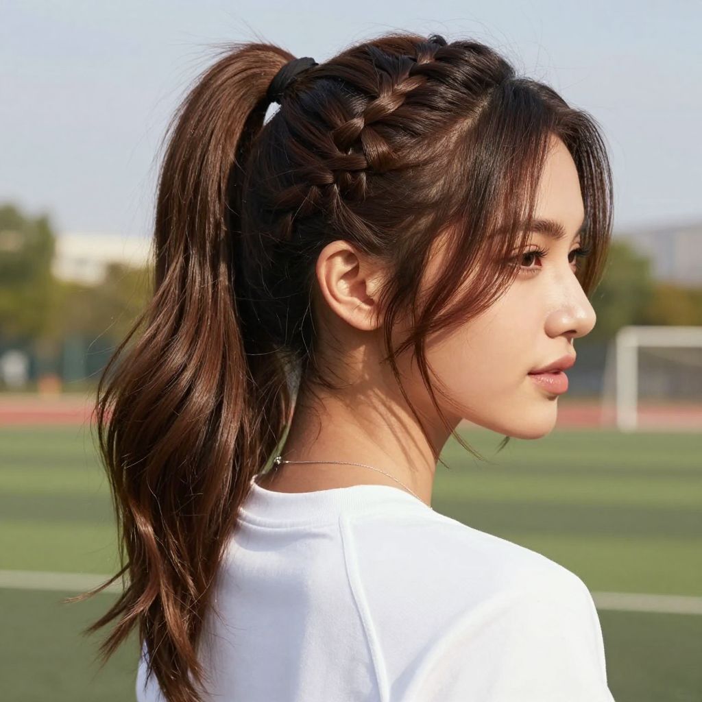 Half-Up Braided Ponytail