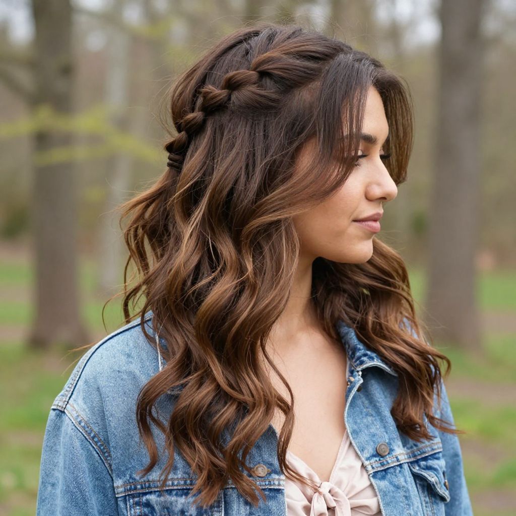 Half Up Fishtail Tie Back