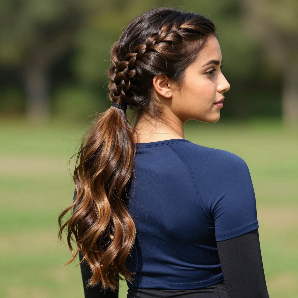 Side Braid Into Ponytail