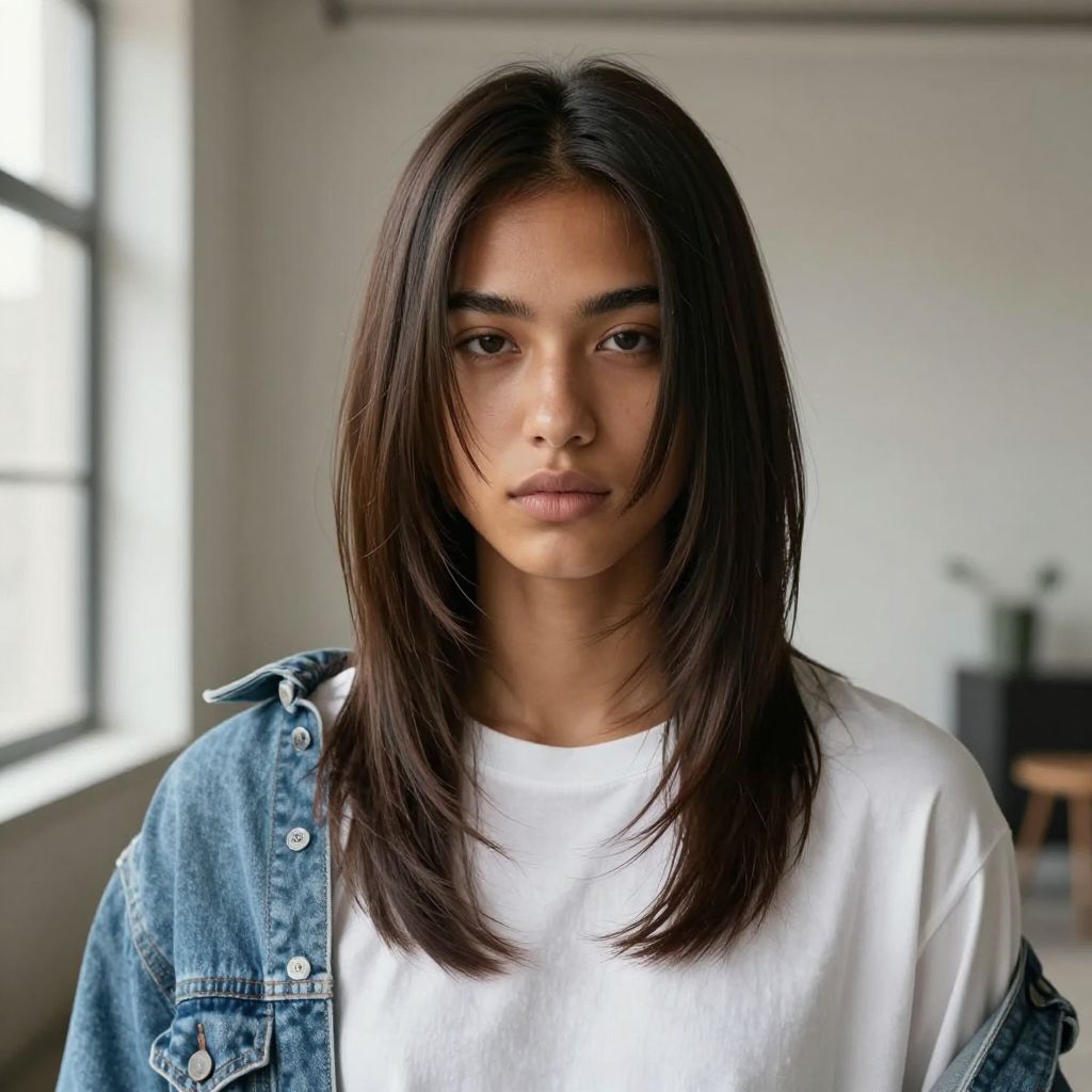Curtain Fringe hairstyle for straight hair men