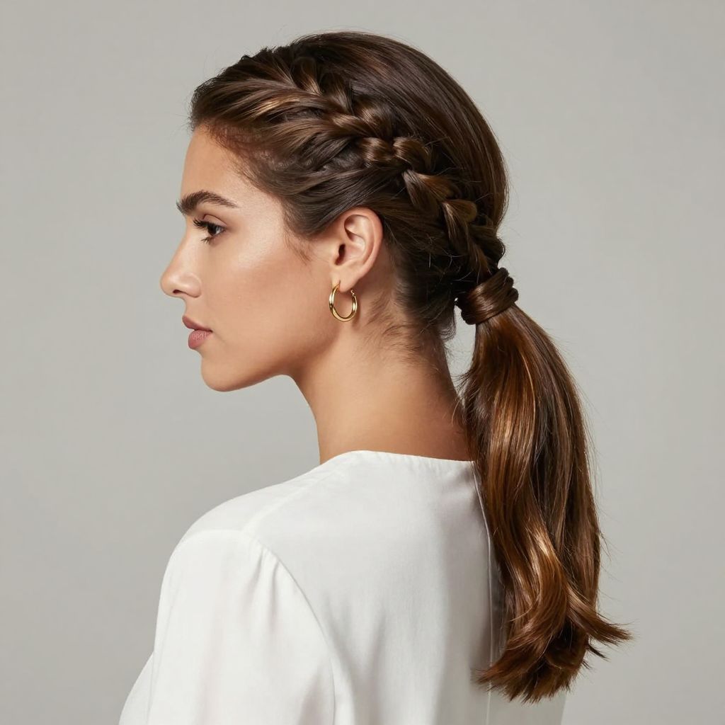 Braided Low Pony With Two Sections
