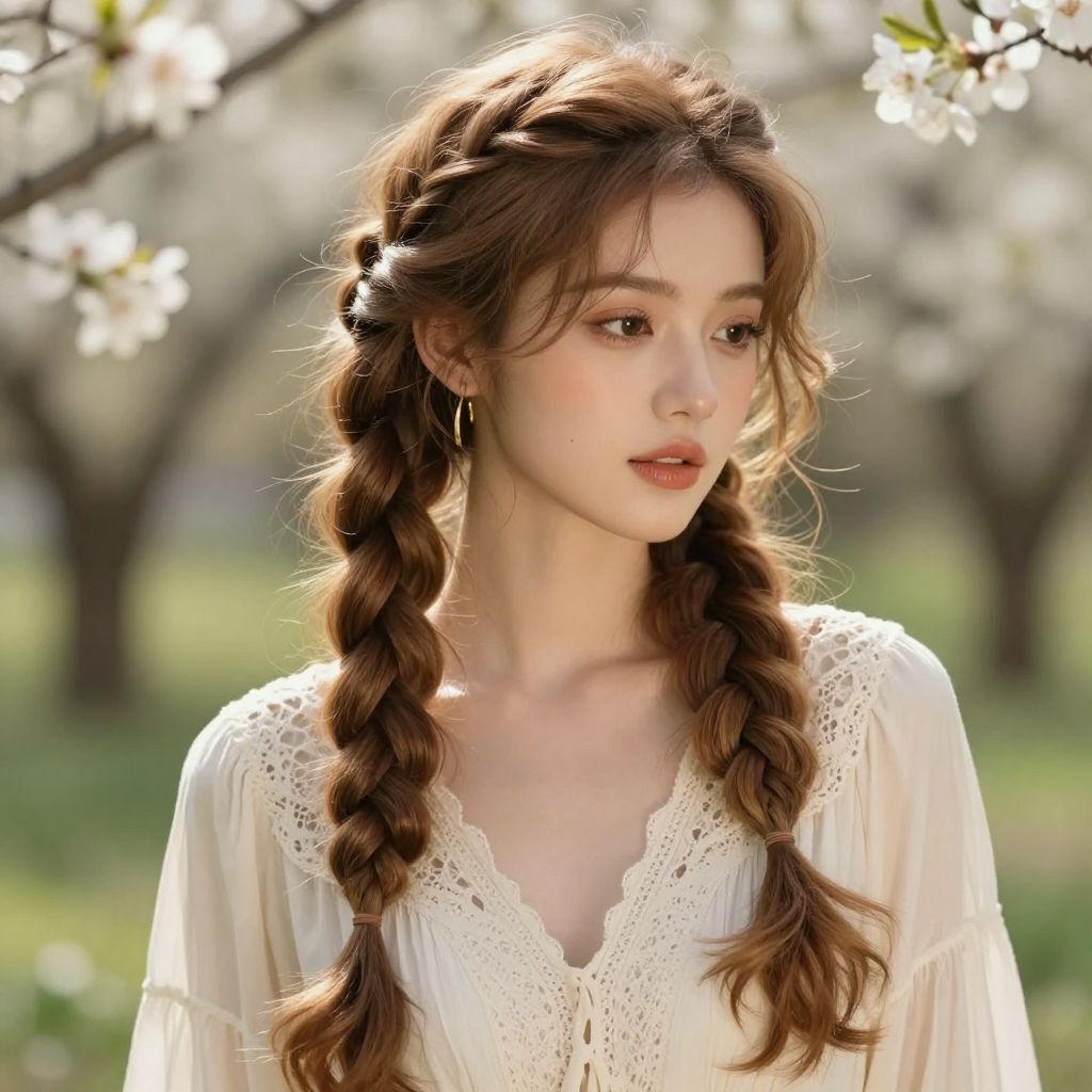 Loose Romantic Two Braids