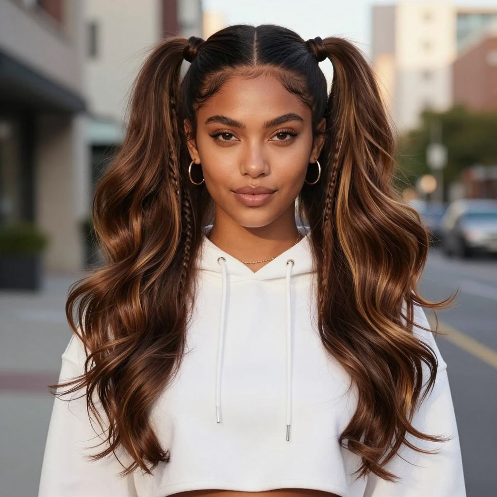 Braided Pigtails With Volume