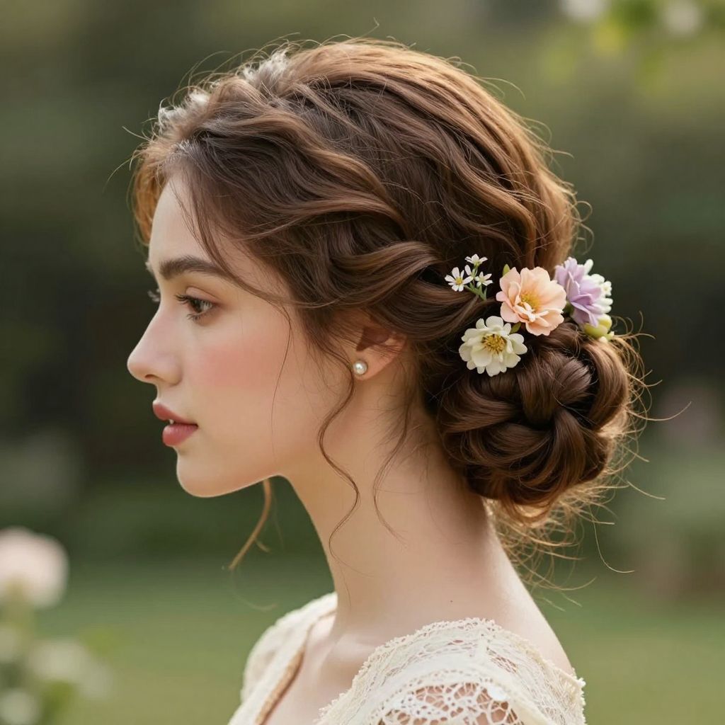 Delicate Flower Embellished Bun