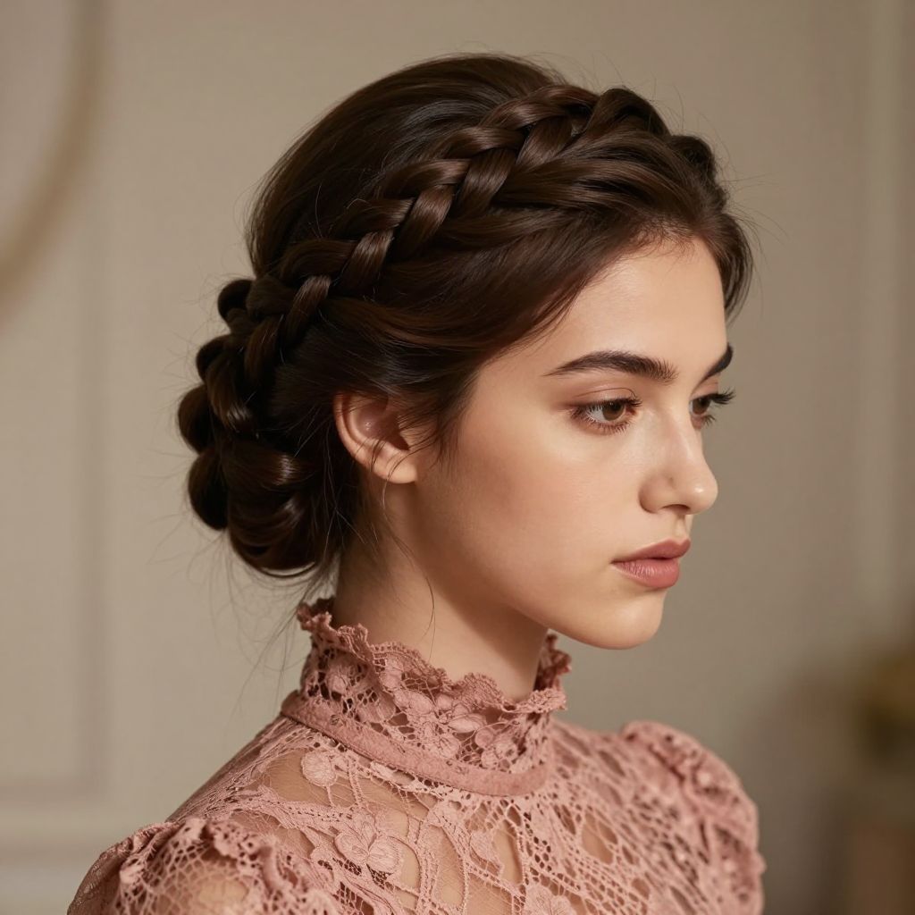 Braided Halo Updo