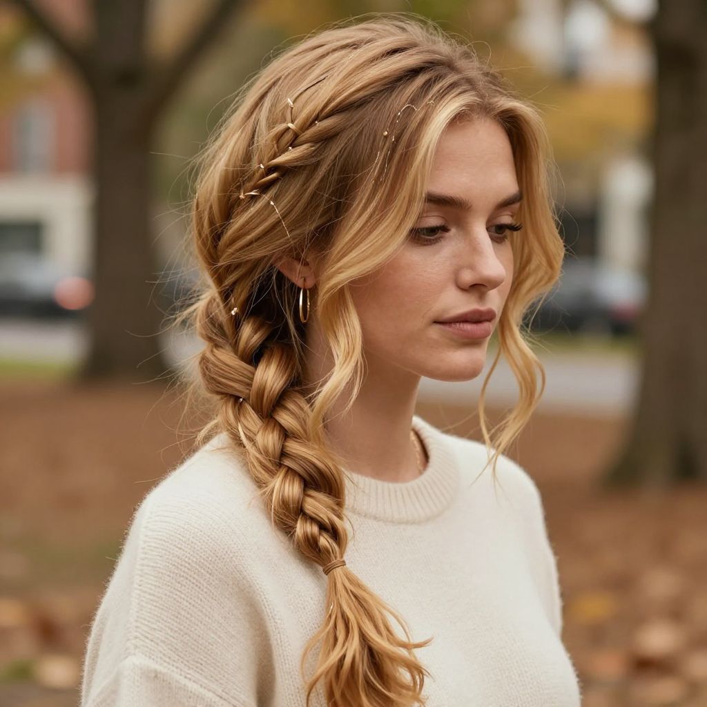 Viking Loose Side Braid With Face-Framing Twists