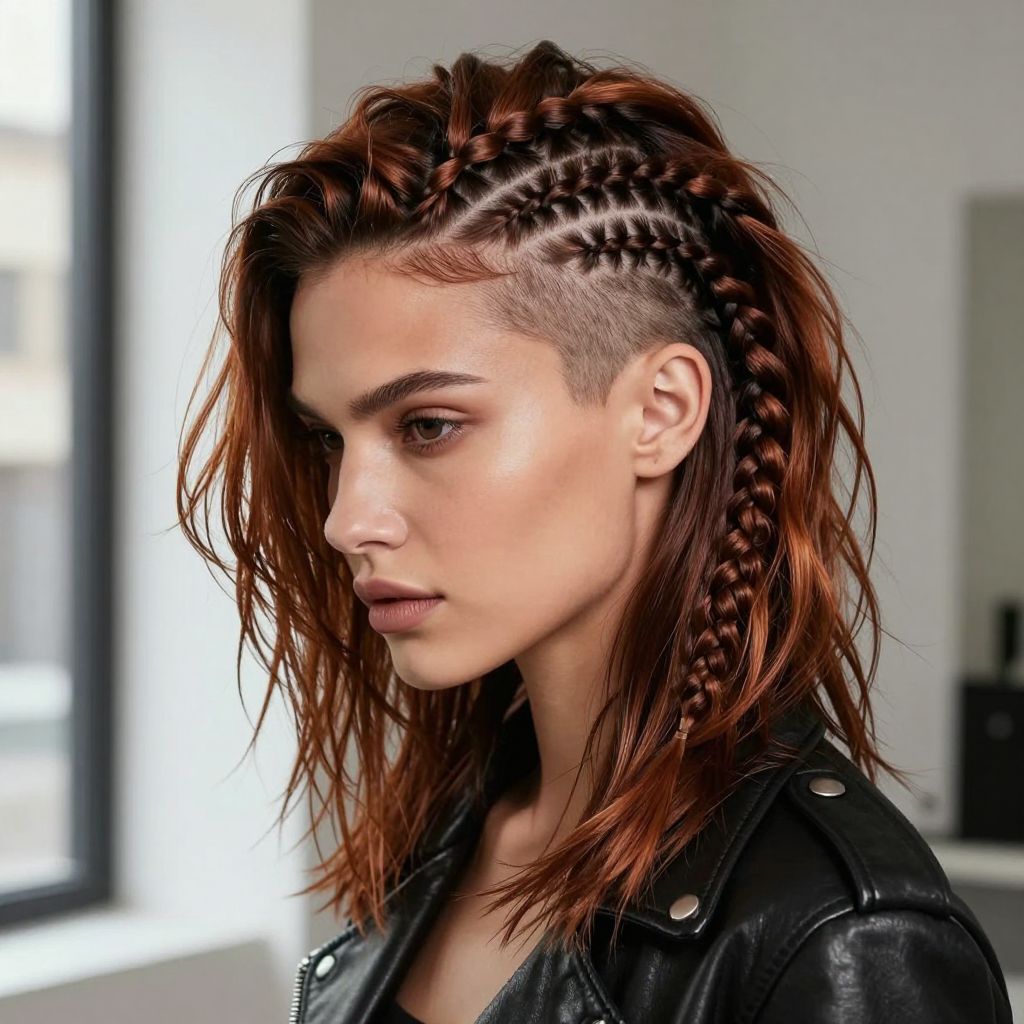 Viking Shaved Side With Braided Top