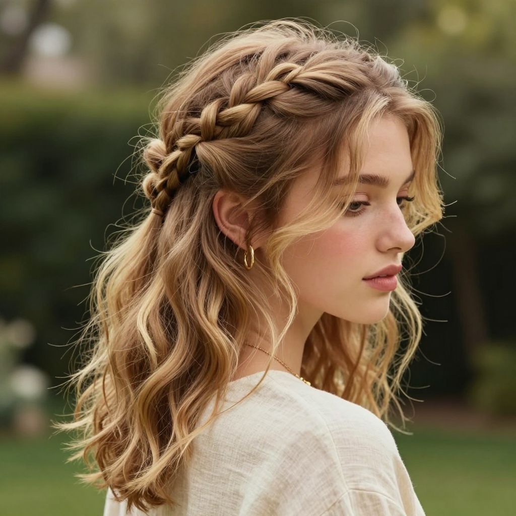 Half-Up Braided Bun