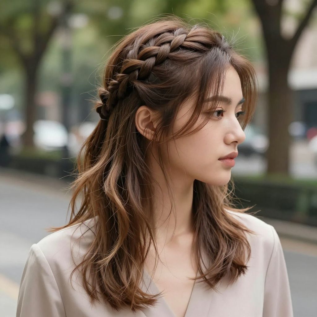Half Up Braided Crown