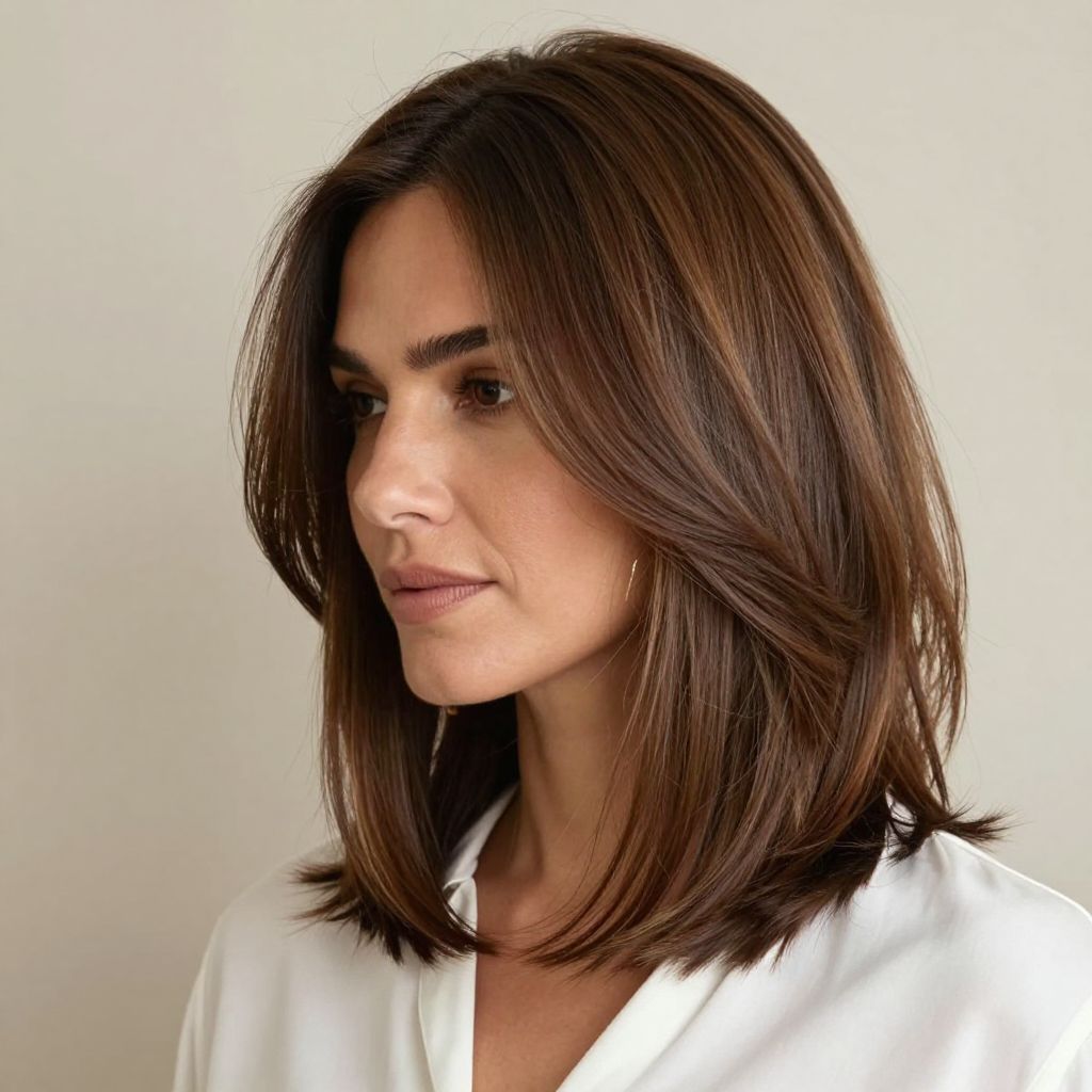 Layered Lob with Side Part