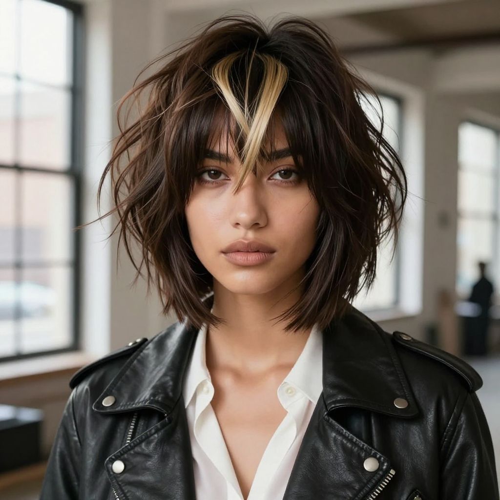 Edgy Asymmetric Cut with Highlighted Peak