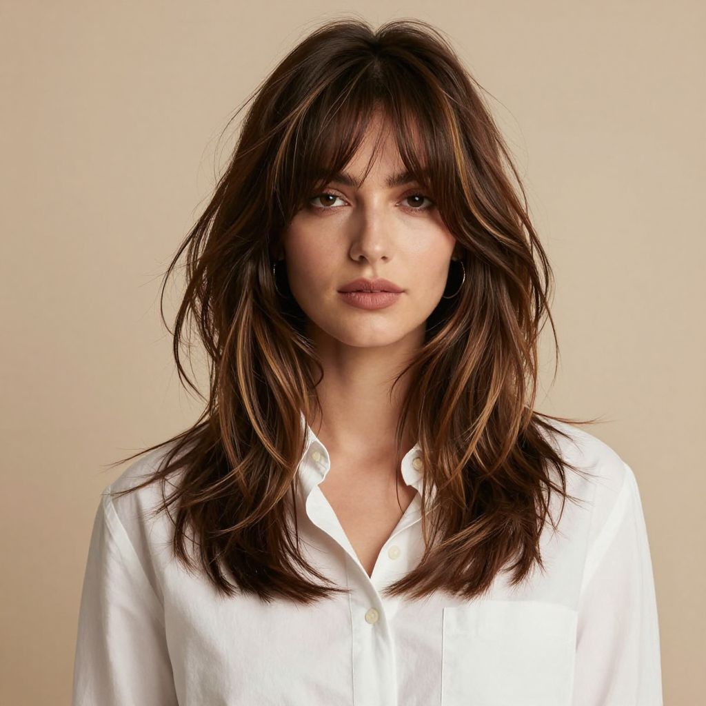 15. Layered Shag with Curtain Bangs