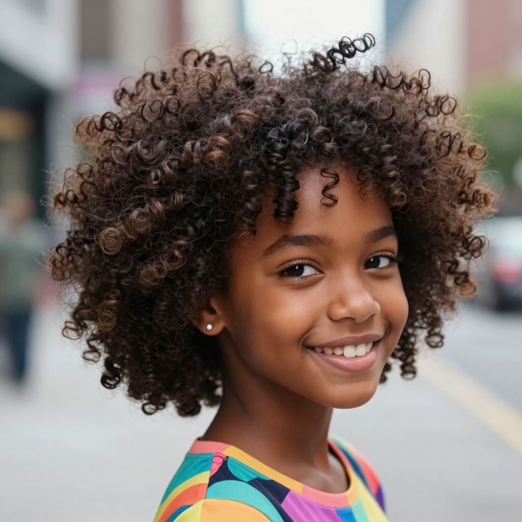 Fluffy Afro with Inserted Curly Weave