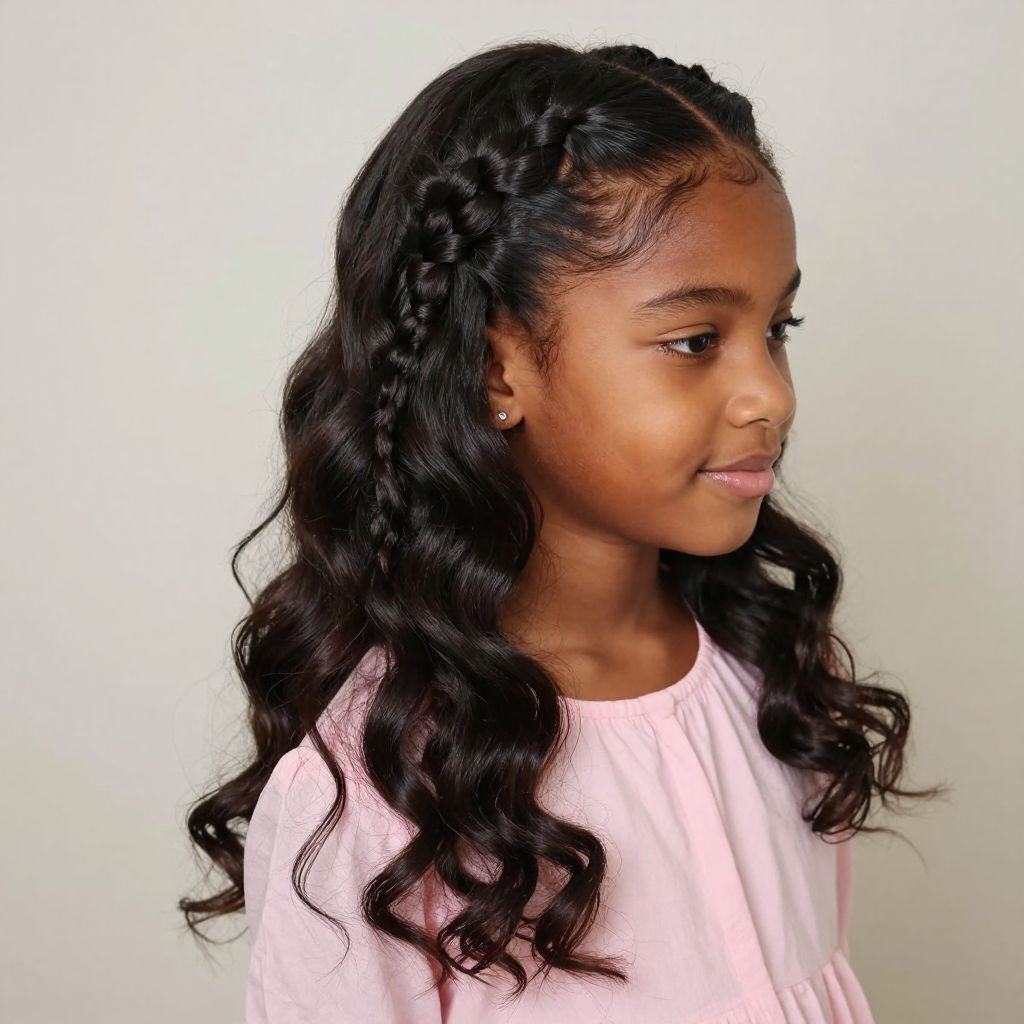 Half Up Half Down with Wavy Wraps