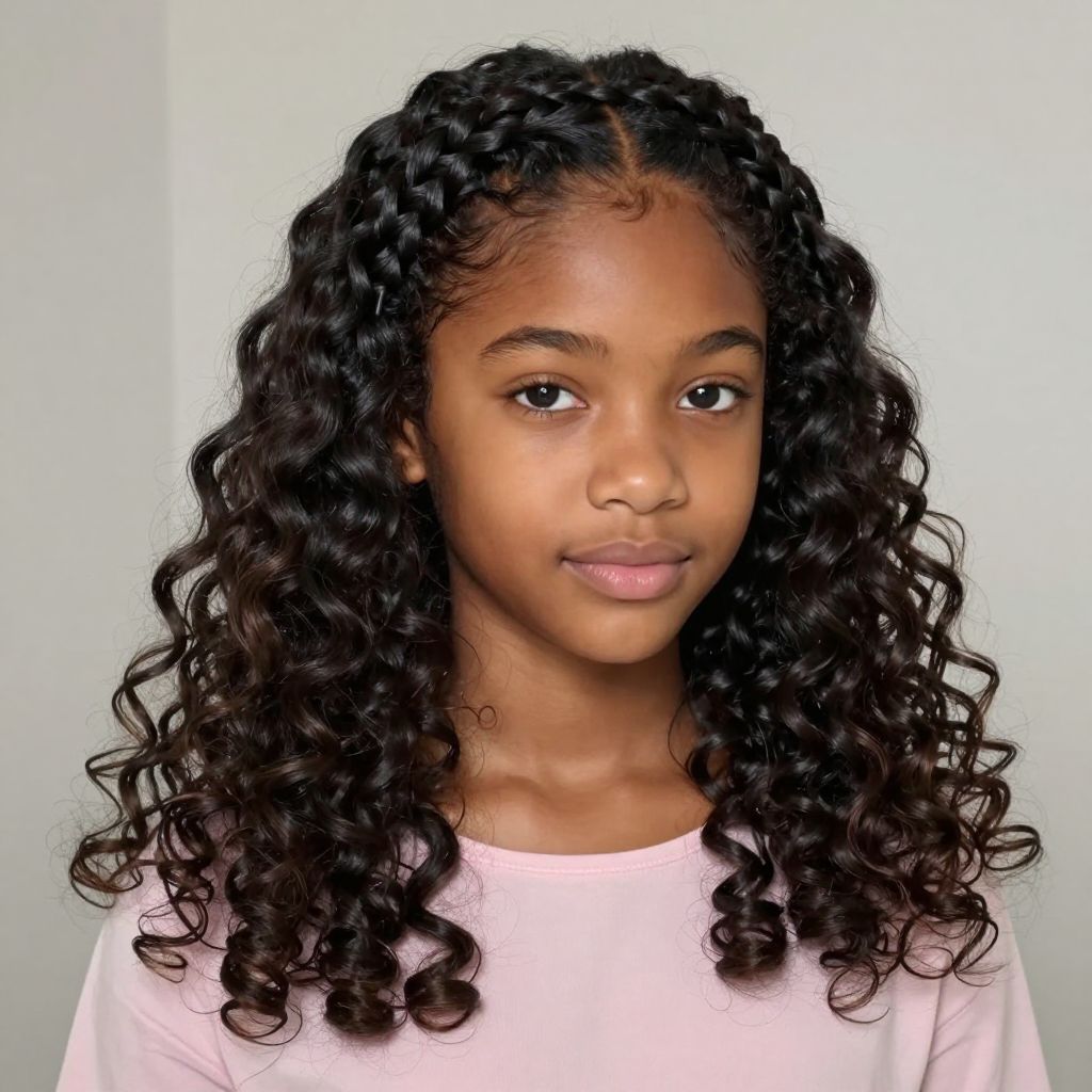Braided Headband with Loose Curls