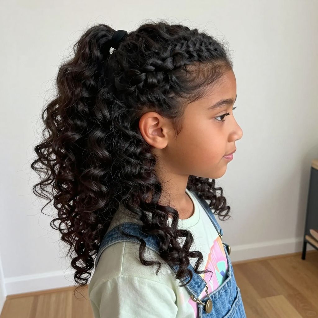 Side Ponytail with Twisted Crown
