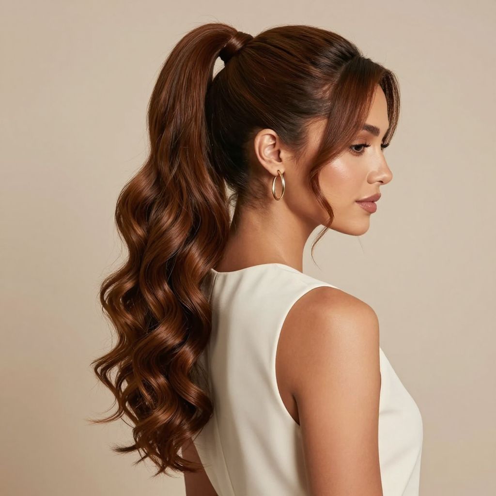 Glamorous Curled Ponytail