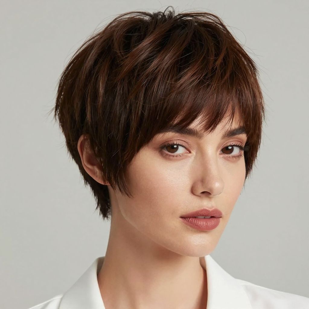 Pixie Cut with Side Swept Bangs