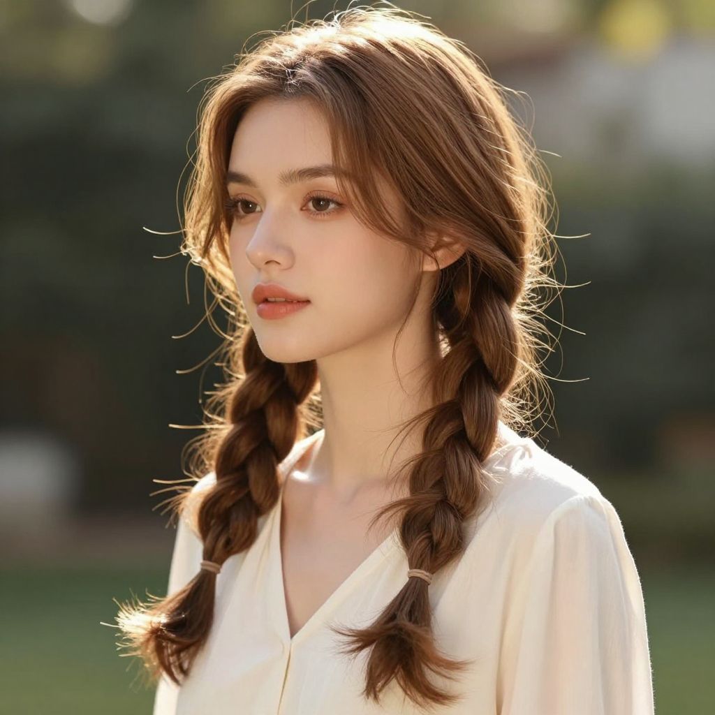 Side-Swept Twin Braids