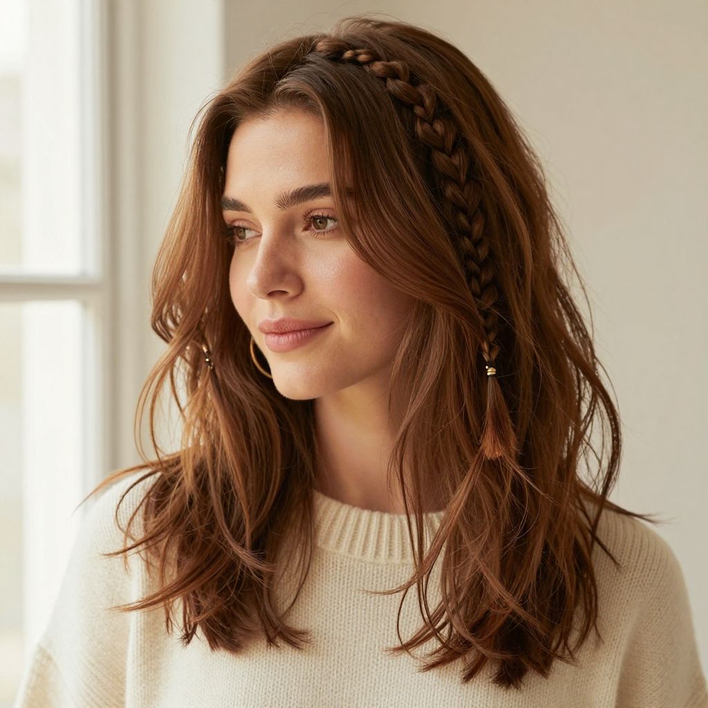Tiny Braided Accents with Loose Hair