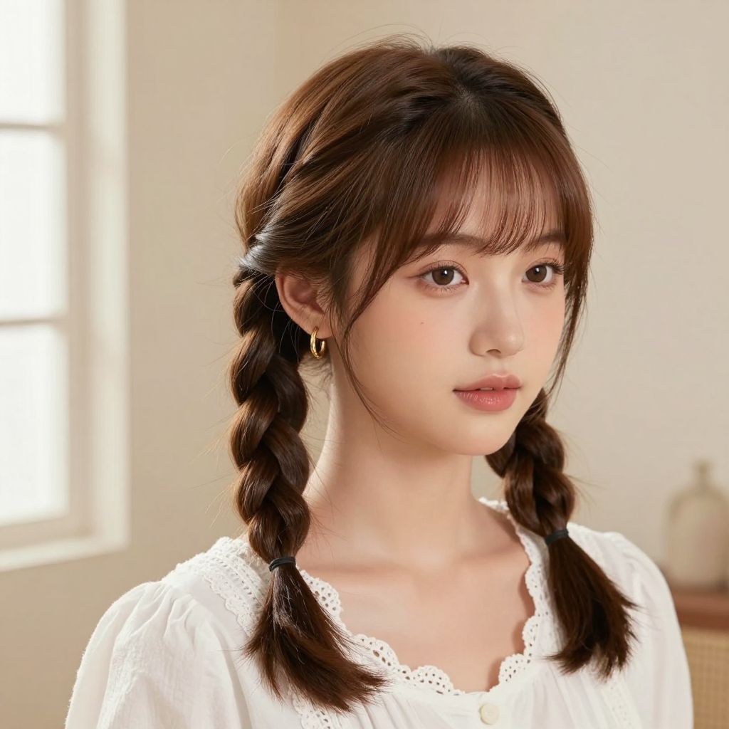 Twin Braided Pigtails