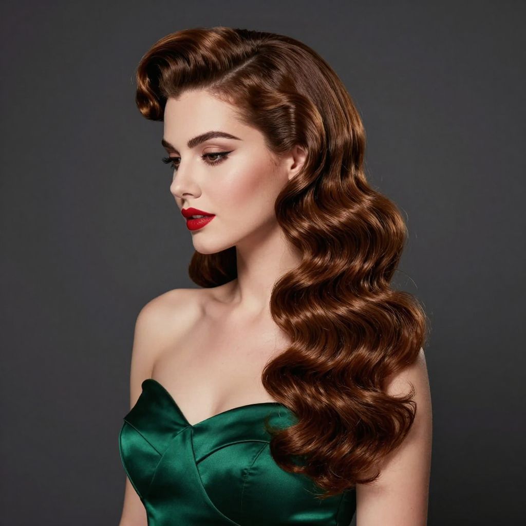 Hollywood Glam Roll with Waves