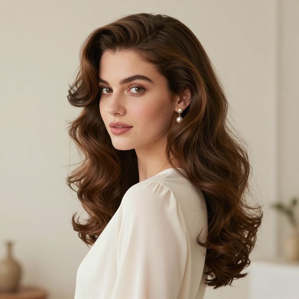 Classic Side Swept Curls