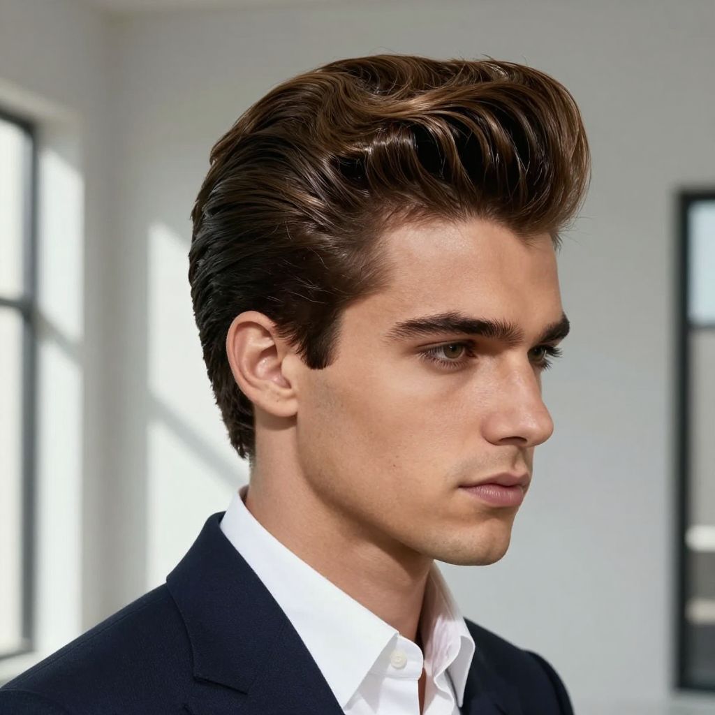 The Side Parted Pompadour