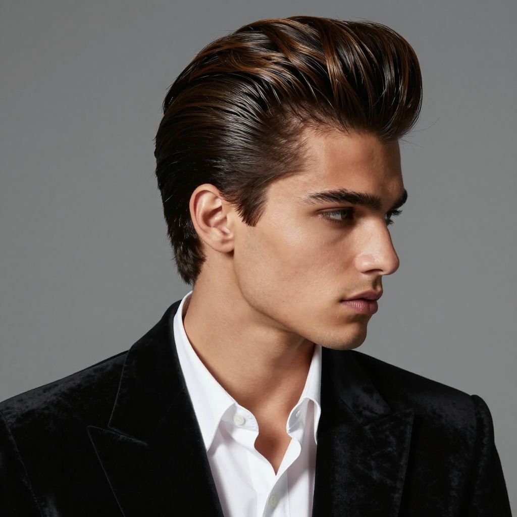 Slicked Back Pompadour