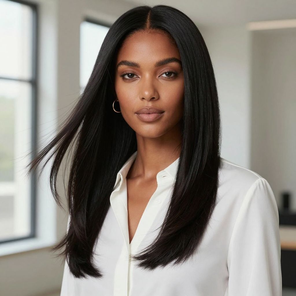 The Sleek Middle Part With Face-Framing Layers