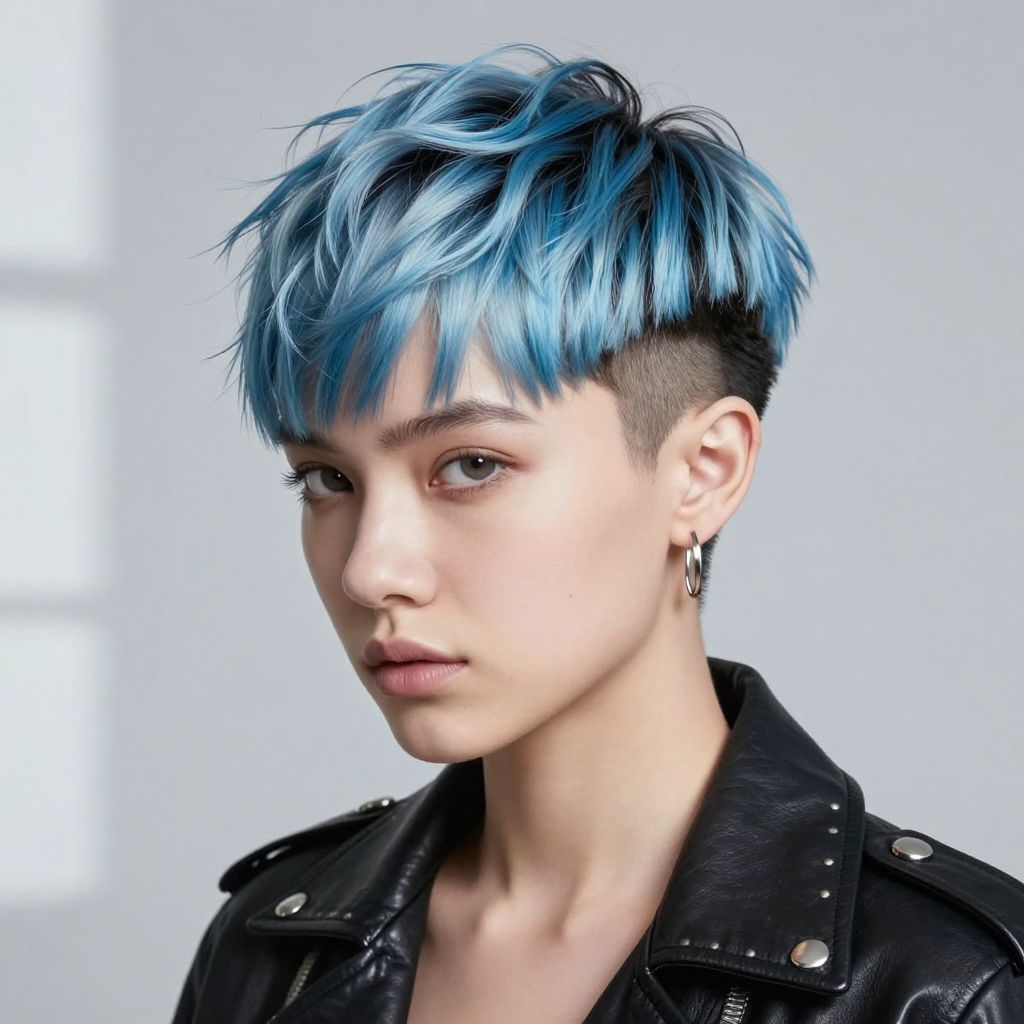 Pixie Cut with Undercut and Color Contrast