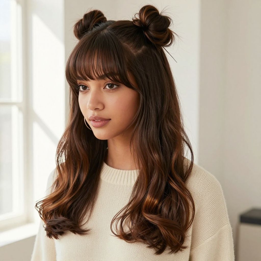 Half-Up Space Buns