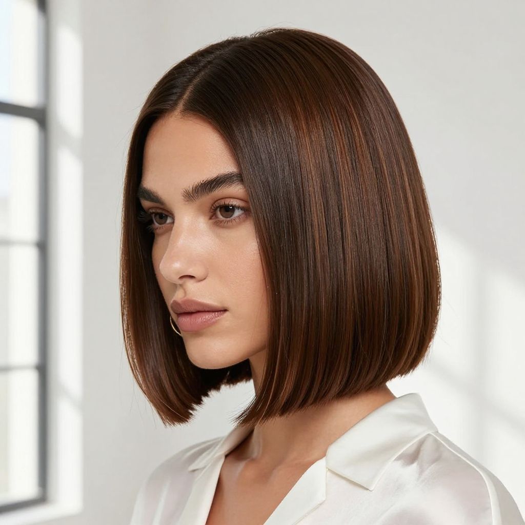 Sleek Center-Parted Long Bob