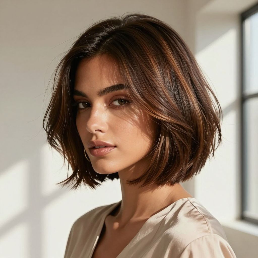 Asymmetrical Bob with Volume