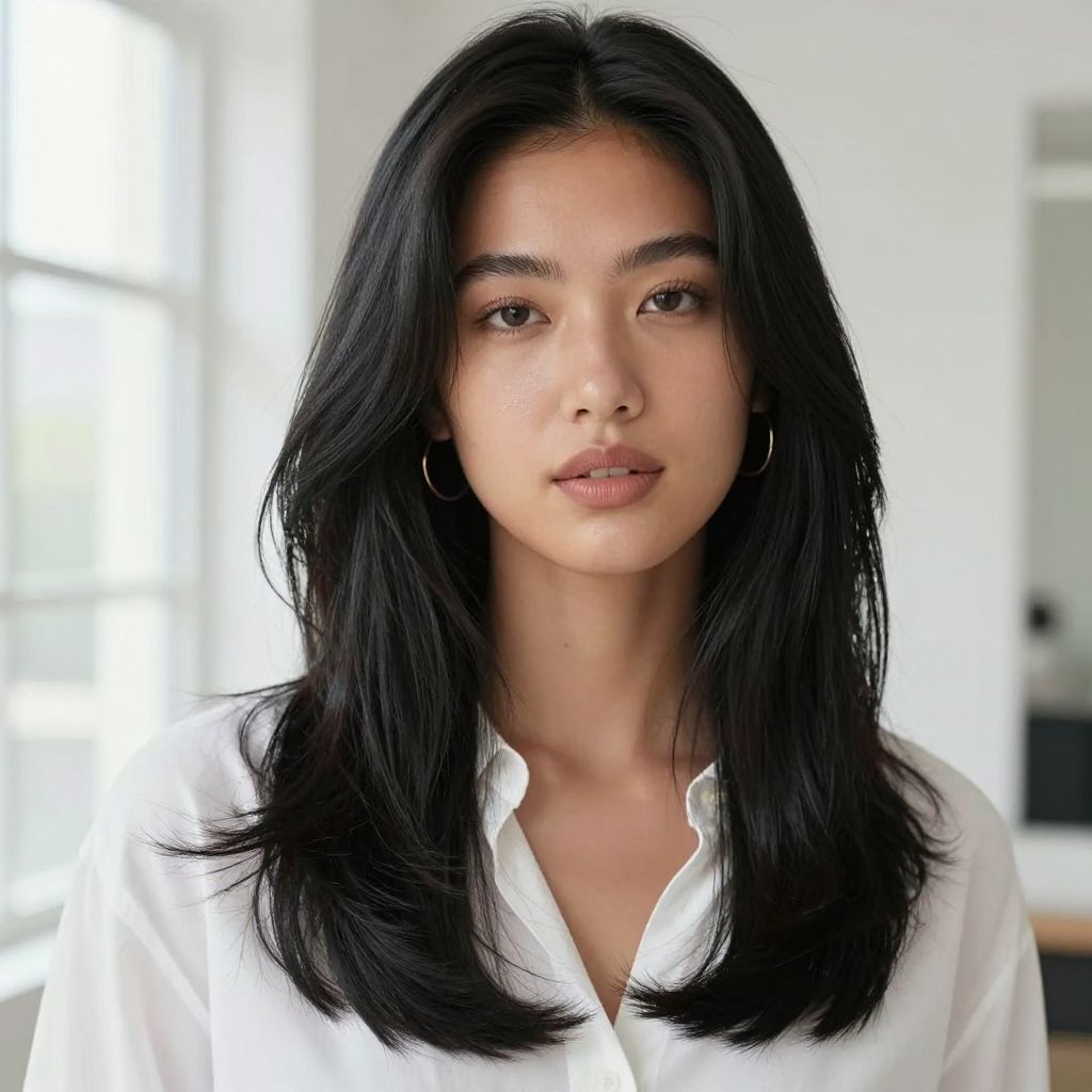 Natural Black Hair with Subtle Layers
