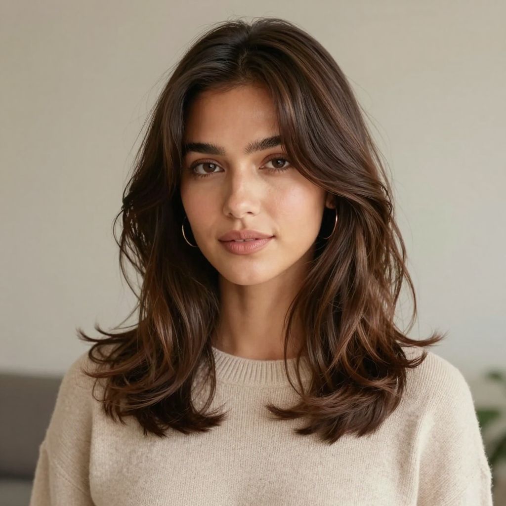 Soft Side Swept Bangs with Natural Waves