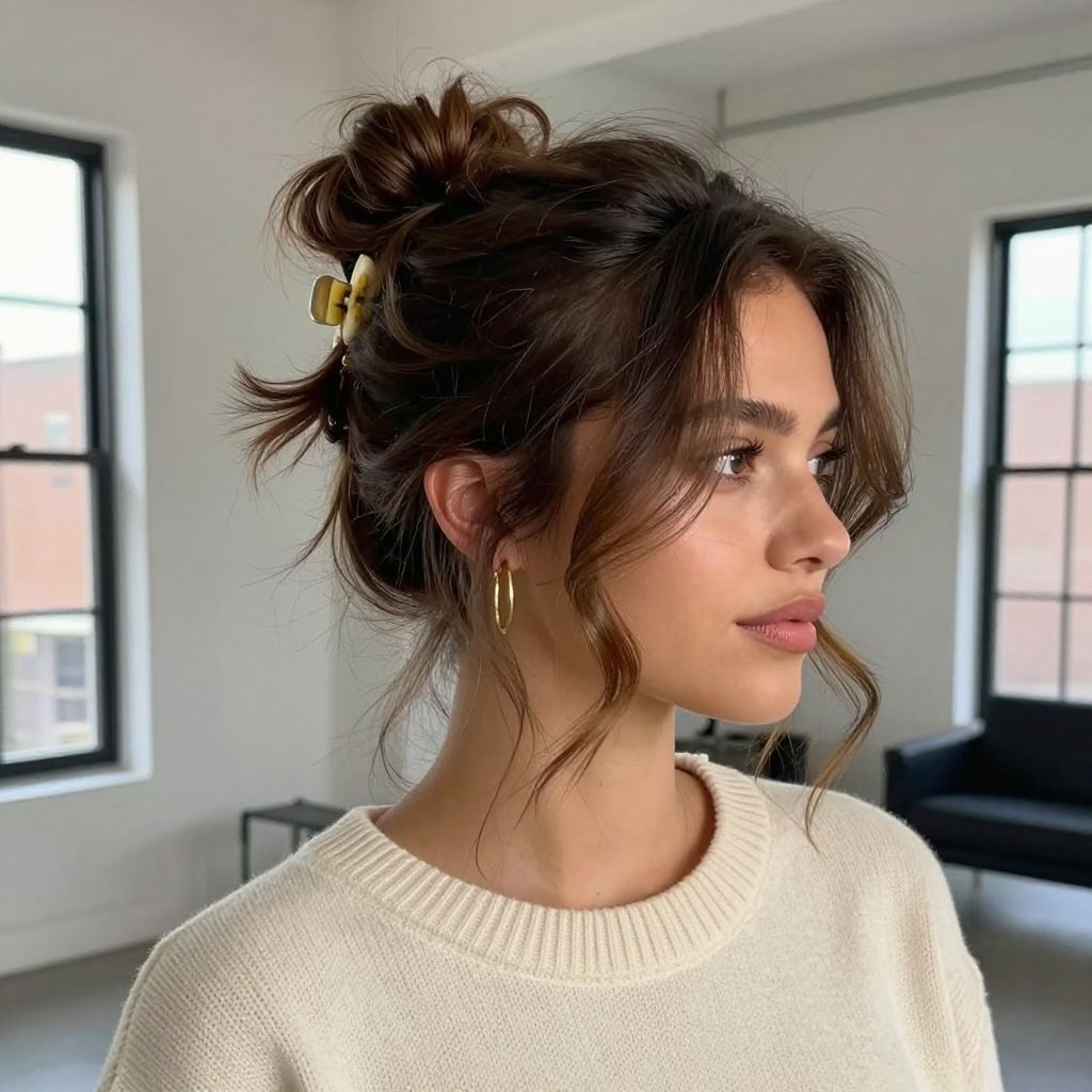 Textured Messy Bun Secure